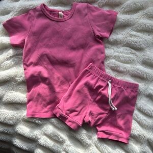 Childhoods pink rib knit set, 3t